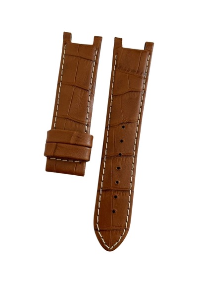Guess Uyumlu 22 Mm Hakiki Deri Saat Kordonu Klipsli Model - Taba Beyaz Dikişli Çok Renkli