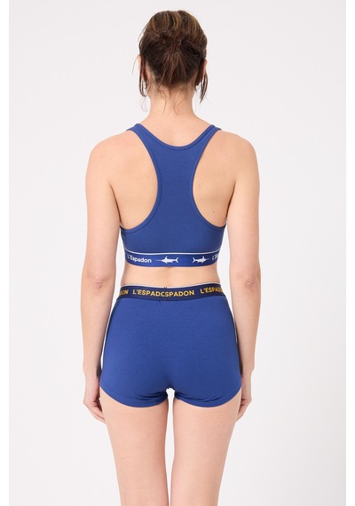Athleshorts Yüksek Bel Kadın Kısa Şort-3294 Mavi
