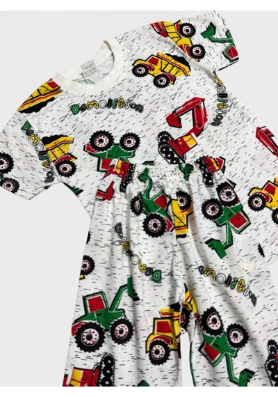 Aliş Kids Erkek Çocuk Pamuklu Beyaz Kepçe İş Makinesi Desenli Kısa Kollu Şortlu Yazlık Pijama Takımı Aliş Kids Erkek Çocuk Pamuklu Beyaz Kepçe İş Makinesi Desenli Kısa Kollu Şortlu Yazlık Pijama Takımı