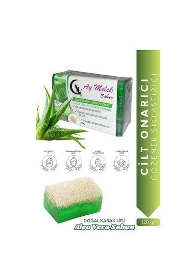 Aloe Vera Özlü Doğal Kabak Lifli Güzellik Sabunu Cilt   Etkili Diğer