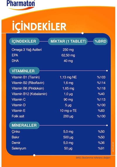Pharmaton 50 Plus Omega 3 Içerikli 30 Kapsül