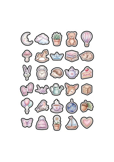 Pastel Estetik Boya Sticker Seti 150 Adet - 5'li Mega Paket - Laptop Defter Ajanda Etiketi Çok Renkli