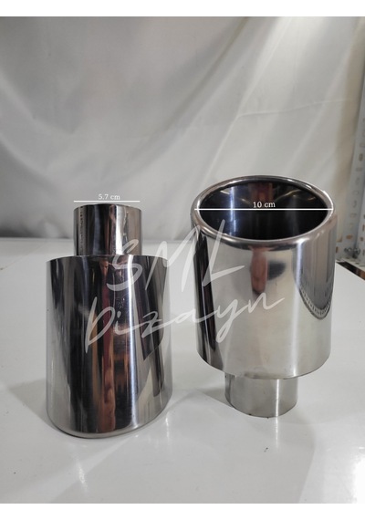 100 mm Kesik Egzoz Ucu 2 Adet 100lük Egzos-Egsoz-Eksoz-Ekzoz Ucu