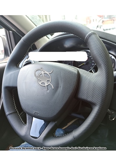 Renault Symbol 2015 - Spor desen komple direksiyon kılıfı siyah dikiş