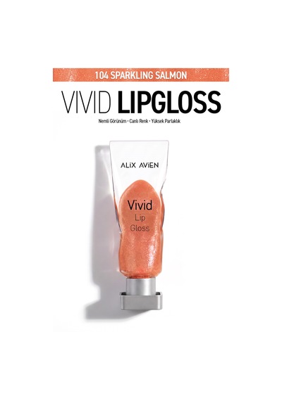 Parlak Bitişli Nemlendirici E Vitaminli Dudak Parlatıcı - Vivid Lipgloss 104 Sparkling Salmon Nude