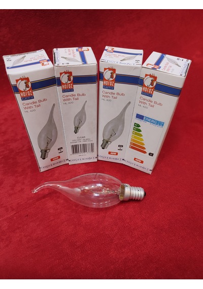Dekoratif Mum Ampul.şeffaf 40.watt 4.adetli Paket E.14
