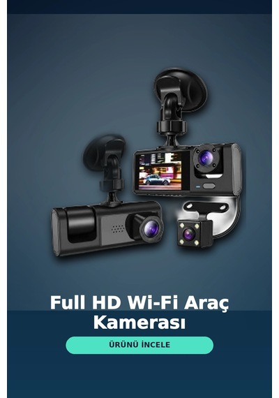 1080p Full Hd 3 Kameralı Araç İçi Kayıt Kamerası Seti Wi-fi Ve Park Modu Özellikli
