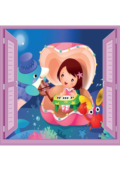 Çocuk Odası Bebek Odası Pencere Poster Duvar Kağıdı İnci
