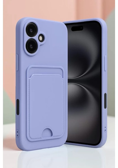 Newface Apple İphone 16 Kılıf Kelvin Kartvizitli Silikon - Bordo