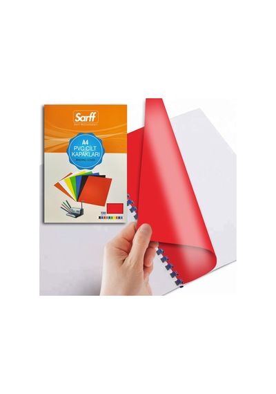 Sarff Pvc Opak Kırmızı A4 Cilt Kapağı 100Ad