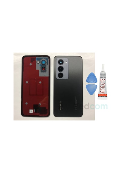 Xiaomi Redmi 15 5g Siyah Kamera Camlı Arka Cam Batarya Pil Kapağı Telefon Arka Kapak