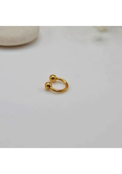 8 Mm Düz Çelik Tragus Helix Piercing Rook Daith Gold Renk Ucu Top Renkli