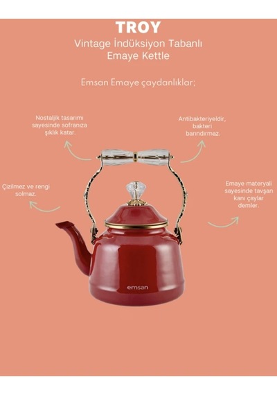 Emsan Troy Vintage 2600 ML Su Isıtıcı Kettle