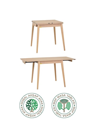 Vilinze Akdeniz Sandalye Avanos Ahşap Mdf Mutfak Masası Takımı - 70x140 Cm