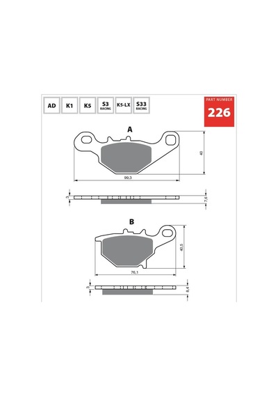 Gold Ad 226 Fren Balata Sinter Metal