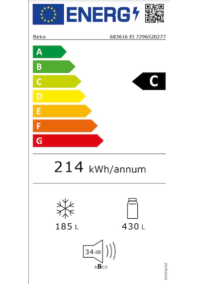 Beko 683616 EI 615 LT No-Frost Kombi Tipi Buzdolabı