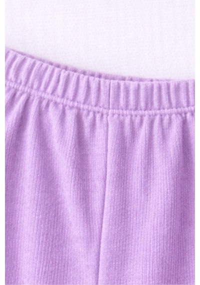 For My Baby Fitilli Kumaş 2 Li Kız Bebek Takım Şortlu Yazlık Mor