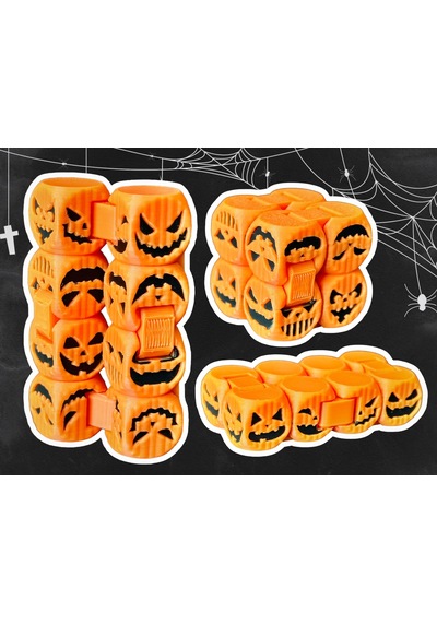 3d Baskı Balkabağı Zincir Fidget Oyuncak Katlanır Burgu Stres Atma Duyusal Anti Stres Oyuncak Turuncu