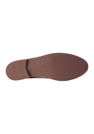 Hobby Ayakkabı Hobby Kadın Süet Metal Tokalı Loafer Babet Ayakkabı Vizon