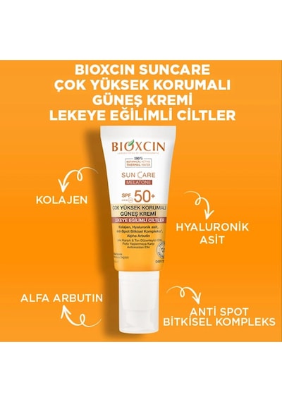 Bioxcin Sun Care Melatone Spf 50 Lekeye Eğilimli Ciltler İçin Çok Yüksek Korumalı Güneş Kremi 50 Ml