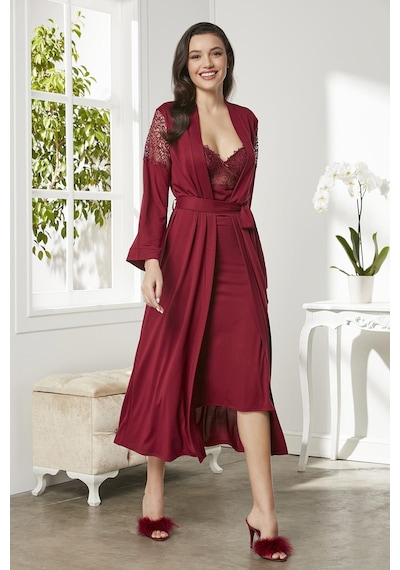 Pierre Cardin Penye Gecelik Sabahlık Pijama Takım Şort Takım 6'lı Gelin Çeyiz Seti - 5045 001