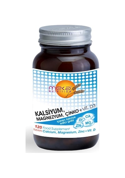 Meka Nutrition Kalsiyum Magnezyum Çinko Vitamin D3 120 Tablet