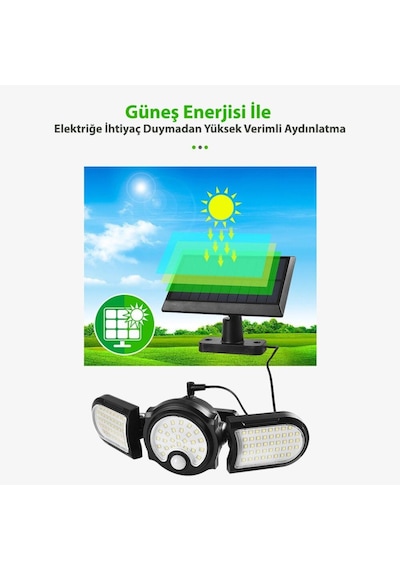Technosmart Solar Güneş Enerjili 112 Ledli Hareket Sensörlü Büyük