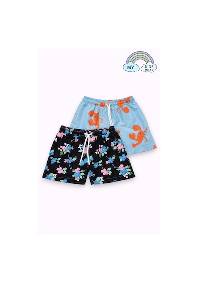My Kids Wear Erkek Çocuk Degrade Desenli Deniz Şortu 2 Li Set 3-16 Yaş 12420 Çok Renkli