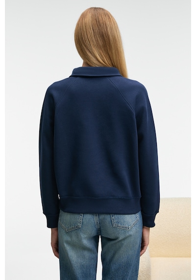 Grımelange CAMIREL Kadın Polo Yaka Düğmeli Nakış Detaylı Reglan Kol Comfort Fit Lacivert Sweatshirt Grımelange CAMIREL Kadın Polo Yaka Düğmeli Nakış Detaylı Reglan Kol Comfort Fit Lacivert Sweatshirt
