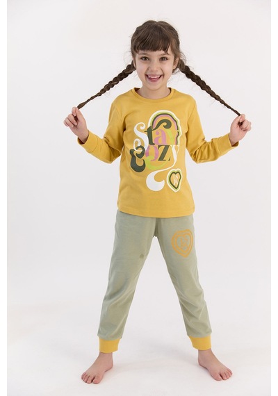 U S Polo Assn Stay Cozy Hardal Kız Çocuk Pijama Takımı Hardal