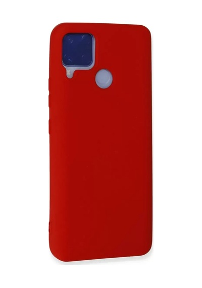 Mey Najmaddin Realme C15 Kılıf Nano İçi Kadife Silikon - Kırmızı Najmaddin Diğer