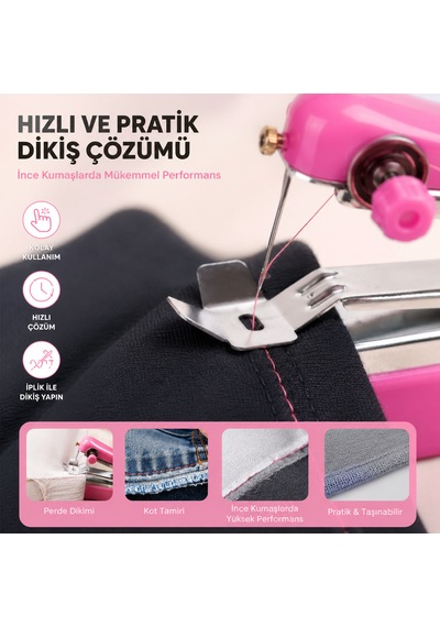 Taşınabilir Mini El Dikiş Makinesi Pratik Ev Tipi Sökük Dikme Aleti Stitch 1