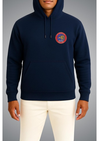 Bahriyeli Collection Kapüşonlu Tcg Rüzgar Logo Cep Baskılı Unisex Sweatshirt Lacivert