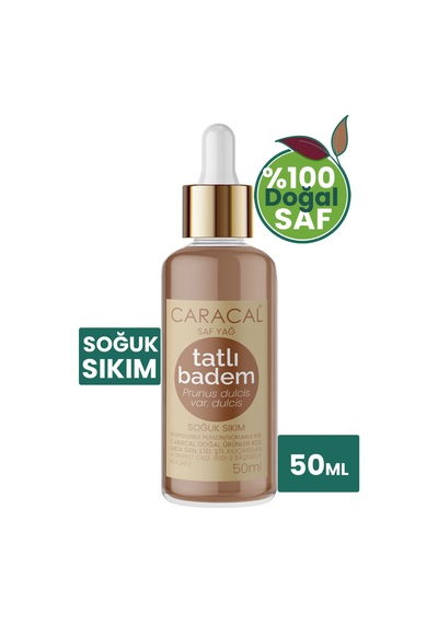 Caracal Doğal Tatlı Badem Yağı Soğuk Sıkım 50 Ml Kaş Kirpik Saç Sakal