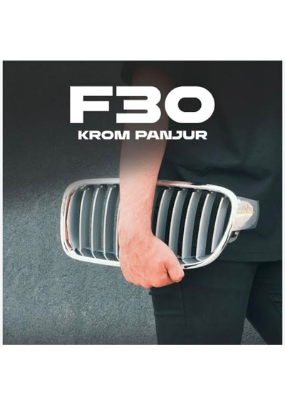 Bmw F30 Panjur Krom Titan Böbrek Izgara Seti 3 Serisi Ön Grill 2012-2017 Uyumlu Gri