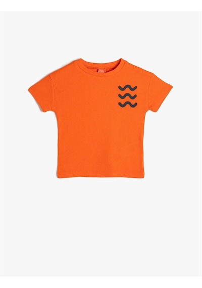 Koton 4smb10229tk 222 Turuncu Erkek Bebek Jersey Kısa Kollu T-shirt Turuncu