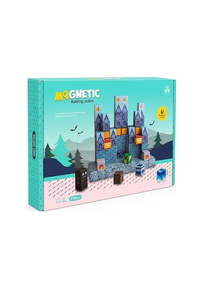 Kzl Kale Temalı Manyetik Blok Yapı Küpleri Seti 2x2x2 Cm 112 Parça Ch1397