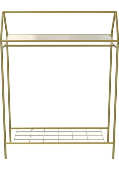 Metallica Concept Home Hanger Gold Elbise Askılığı Raflı New Design Konfeksiyon Askısı Ayaklı Askılık Altın