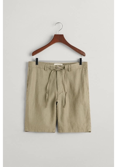 Gant Erkek Relaxed Fit Keten Şort - Yeşil Gri