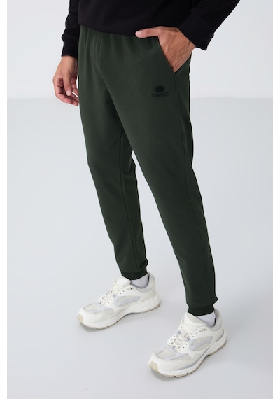 Tommy Life Haki Klasik Cepli Standart Kalıp Manşetli Erkek Eşofman Alt - 84652 Haki