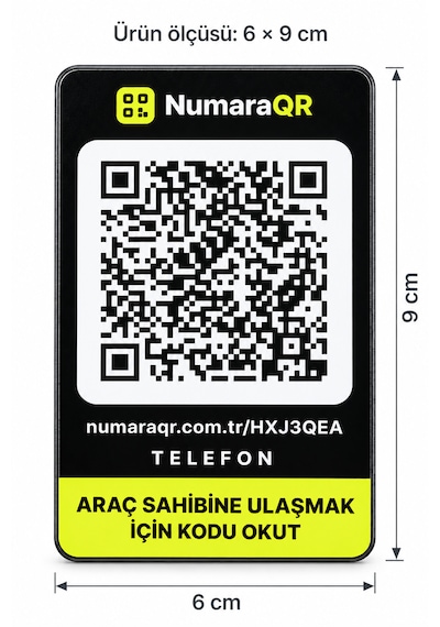Numaraqr Qr Kodlu Araç Numaratörü Sticker Cam Içi Park Numarası