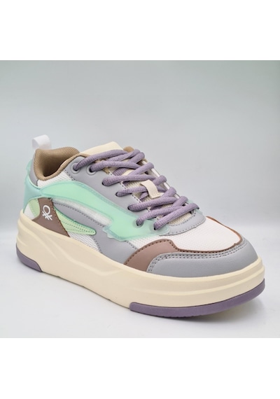 United Colors Of Benetton Benetton 10000 Beyaz Lila Kadın Sneaker Spor Ayakkabı Beyaz - Lila
