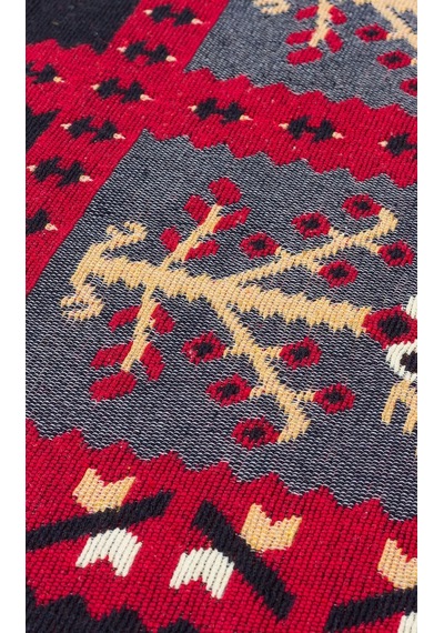 Arya Ar 28 Red %100 Geri Dönüşümlü Pamuktan Çift Taraflı Yıkanabilir Modern Dekoratif Kilim