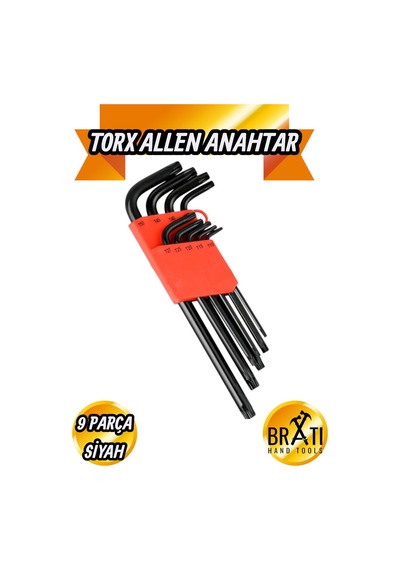 Siyah Yıldız Torx Allen 9 Parça Alyan Seti Cr-v