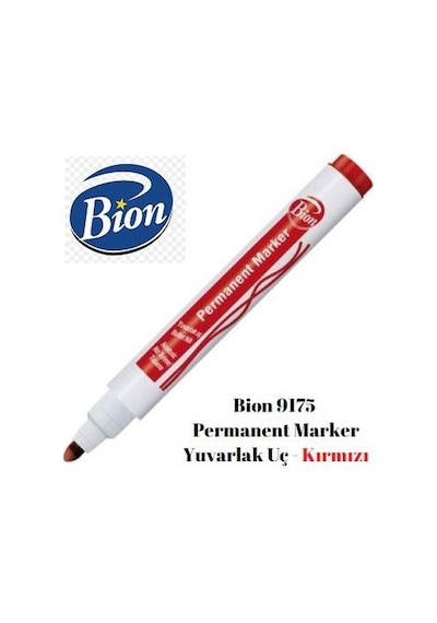 Bion 9175 Permanent Marker Yuvarlak Uç – Kırmızı
