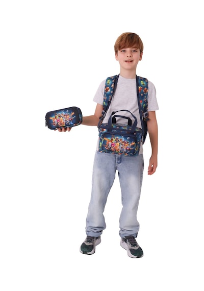 Kaukko Kids Boom Lacivert Renk Erkek Çocuk Üçlü İlkokul Okul Çantası Seti/takımı - Setkk-l5419a