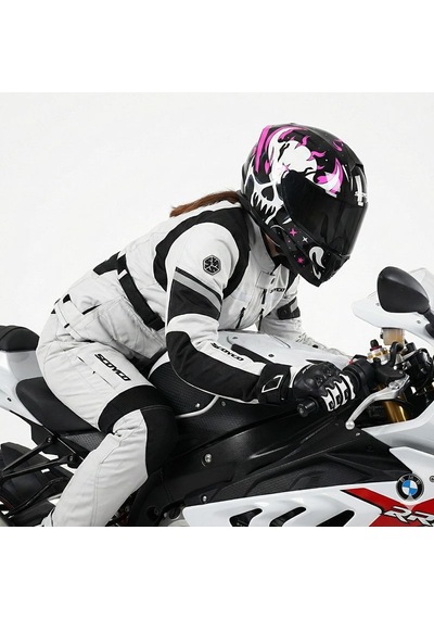 Scoyco Jk122 Motosiklet Montu Kadın 4 Mevsim Oxford 600-d Dayanıklı Kumaş Motorcu Mont Women Grey