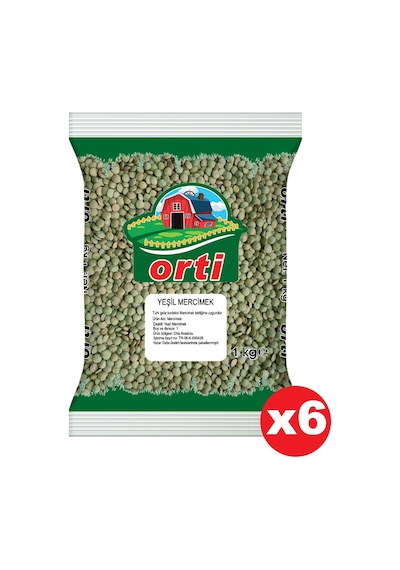 Orti Yeşil Mercimek 1 Kg. x 6 Adet