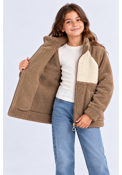 Ahengim Kız Erkek Çocuk Peluş Kuzu Mont Unisex Fermuarlı Dik Yaka Sıcak Tutan Çocuk Ceket Ak100 Kahverengi Ahengim Kız Erkek Çocuk Peluş Kuzu Mont Unisex Fermuarlı Dik Yaka Sıcak Tutan Çocuk Ceket Ak100 Kahverengi