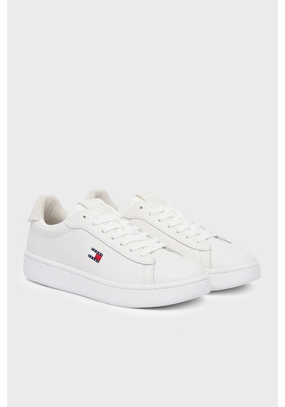 Tommy Jeans Deri Sneaker Ayakkabı Kadın Ayakkabı En0en03146 Ybl Beyaz